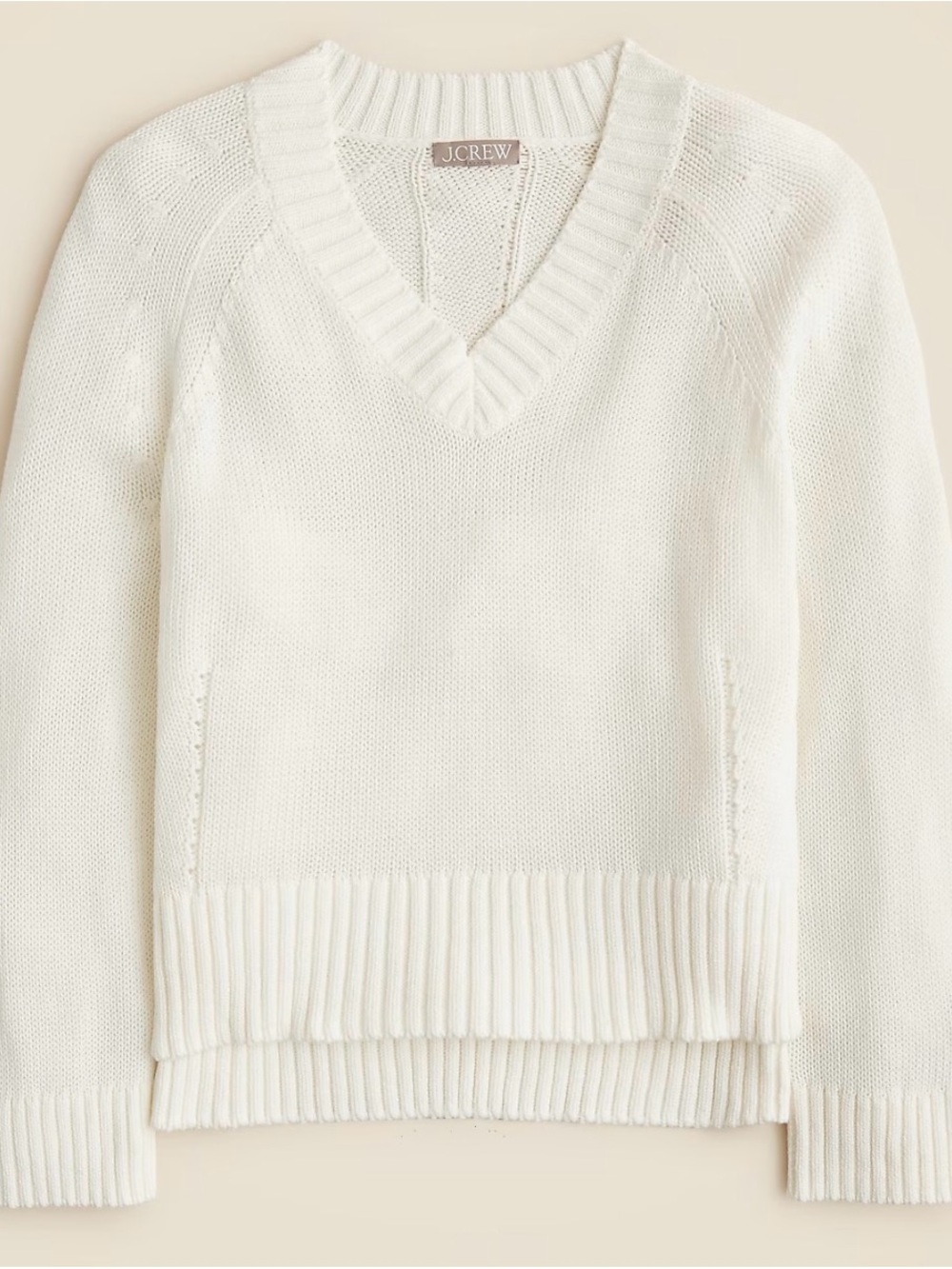 J. Crew Women's Heritage cotton relaxed V neck sweater in Black